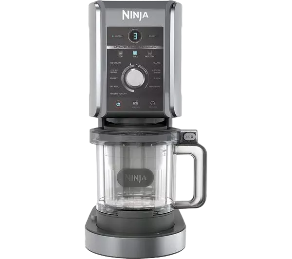NINJA Creami Deluxe NC501UK 10-in-1 Ice Cream & Frozen Dessert Maker – Black & Silver