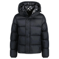 Burberry 'Halsby' Hooded Check Down Jacket Black